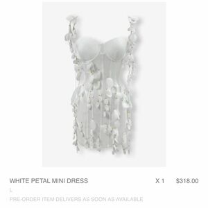 Chic White Petal Mini Dress